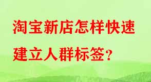 淘寶新店怎樣快速建立人群標簽